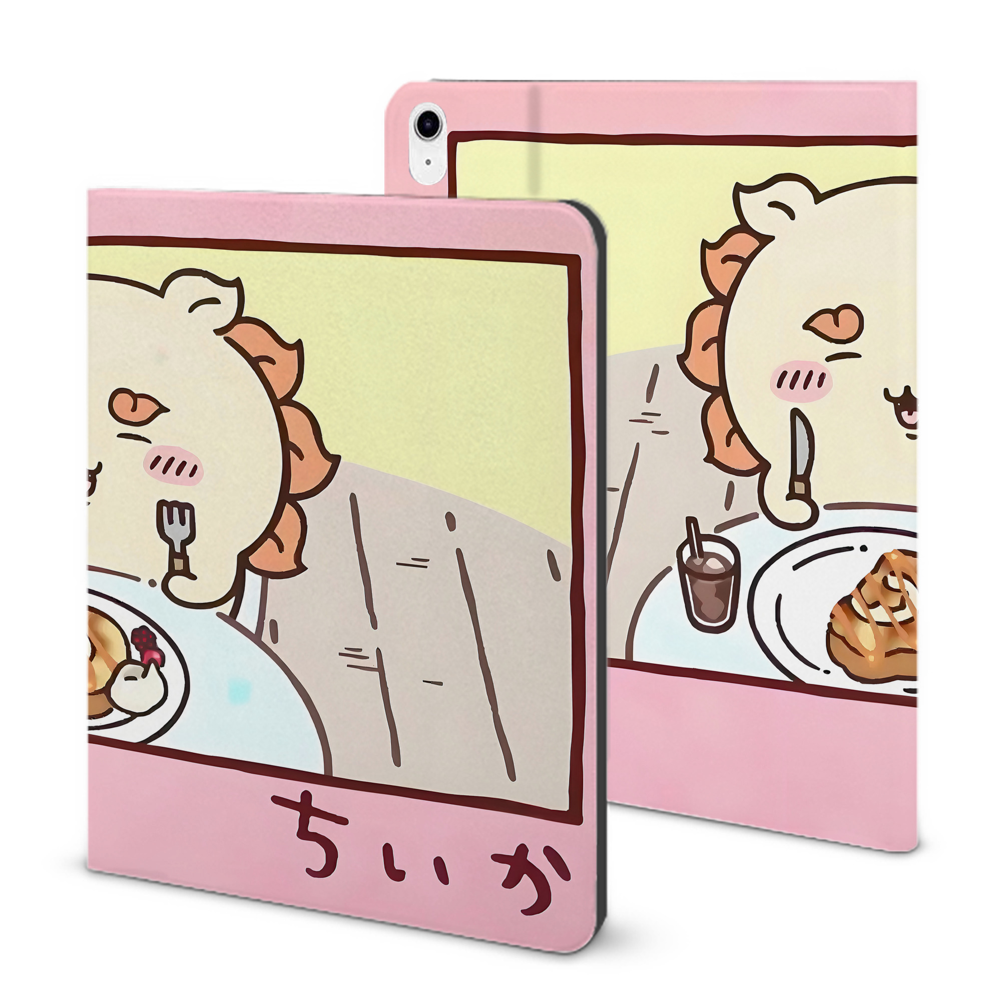 （画像用） ちいかわ Chii-kawa IPad ケース ブック型 PUレザー TPU 耐衝撃 軽量 薄型 ペン収納なし 全面保護 IPad 各モデル対応